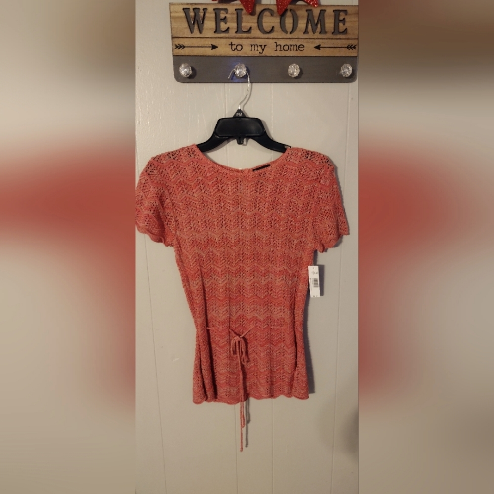 Salmon Pink New Directions Women's Short Sleeve Top